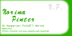 norina pinter business card